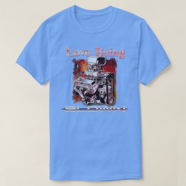 Blown Supercharged Racing Engine T-Shirt (Design Front)