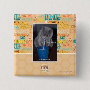 Blows Bubbles in ur milk 2 Inch Square Button