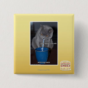 Blows Bubbles in ur milk 2 Inch Square Button