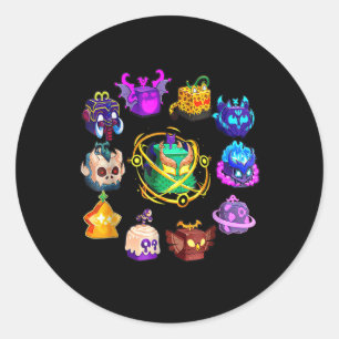 Blox Fruit Round Of Mythicales For Birthday  Classic Round Sticker