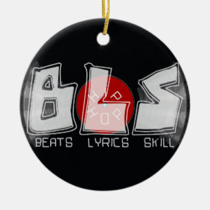 BLS vinyl record - beats lyrics skill = HIP HOP Ceramic Ornament