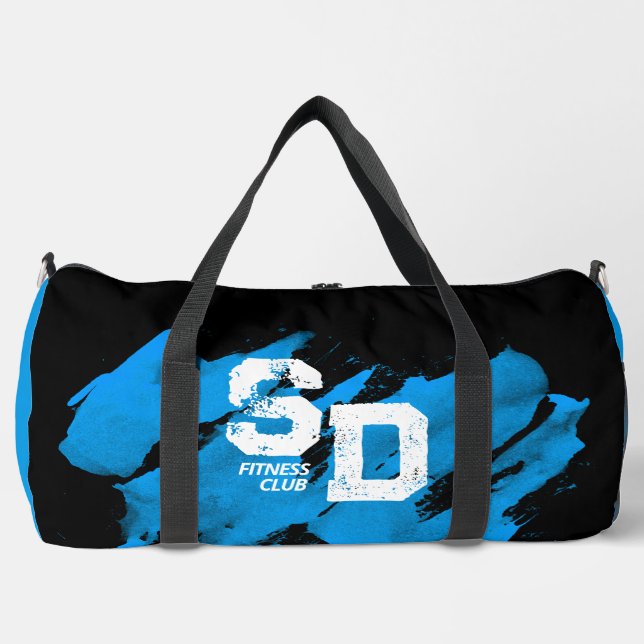 Blu & Black Brushy Fitness Bag (Front)