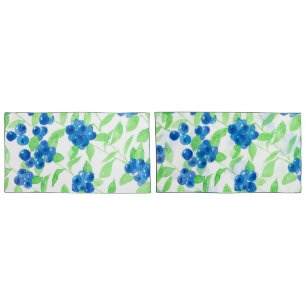 Bluberries watercolor pattern pillowcase