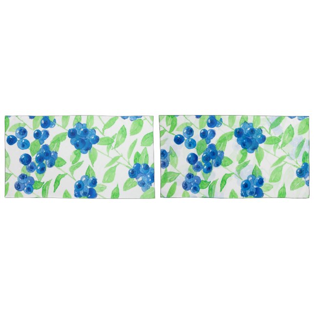 Bluberries watercolor pattern pillowcase (Back-Set)