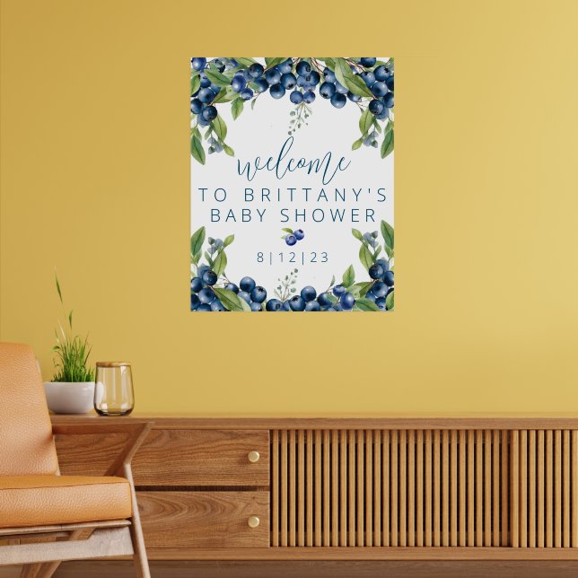 Bluberry Baby Shower Poster (Living Room 2)