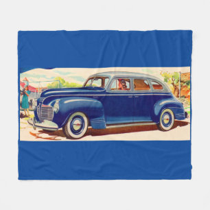 blue 1941 Plymouth Fleece Blanket