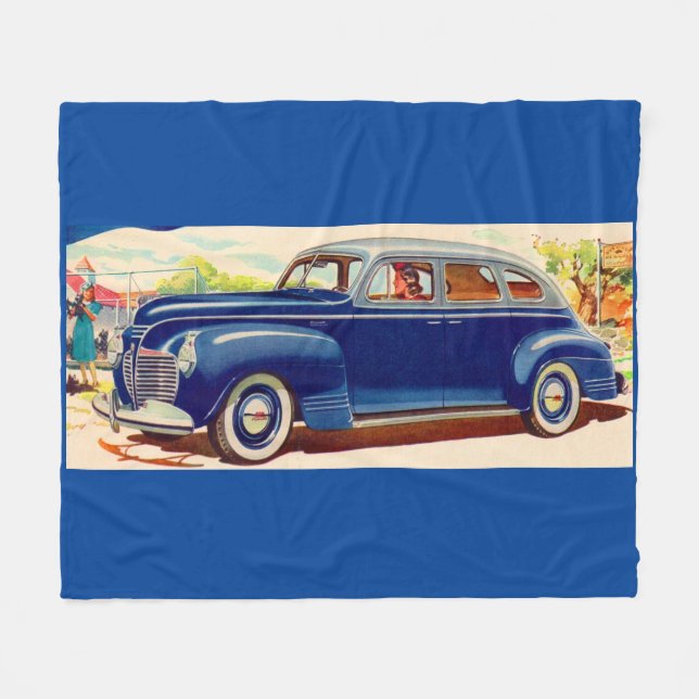 blue 1941 Plymouth Fleece Blanket (Front (Horizontal))