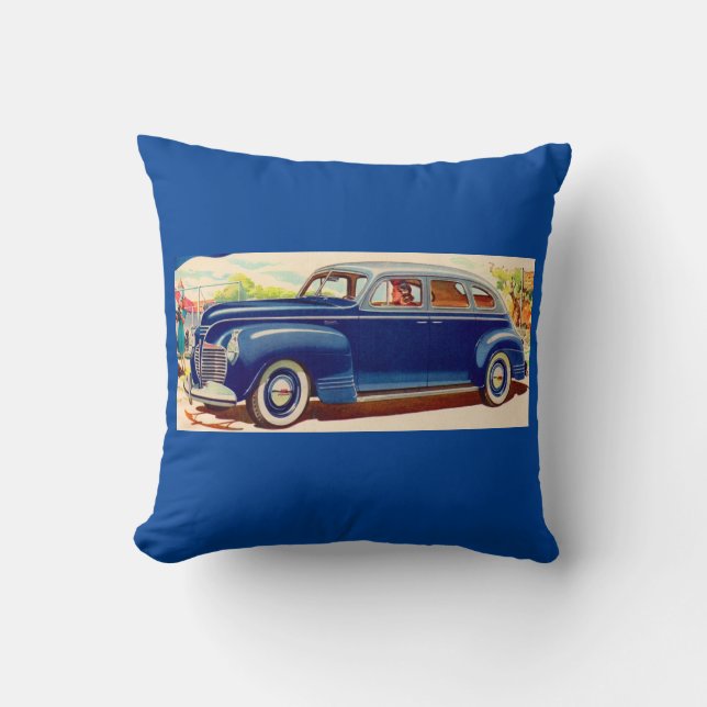 blue 1941 Plymouth Throw Pillow (Front)