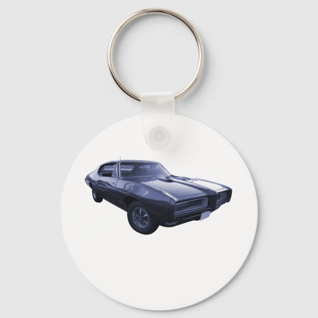 Blue 1968 Pontiac GTO Keychain (Front)