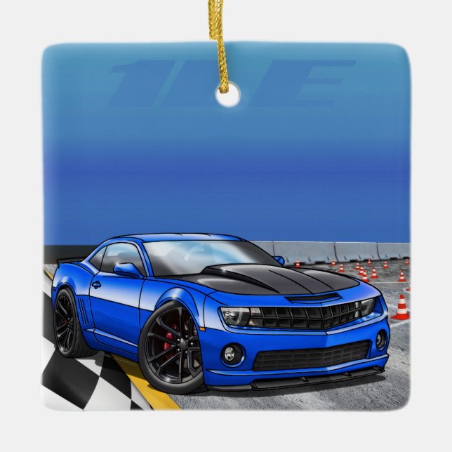 Blue_1LE Ceramic Ornament (Front)