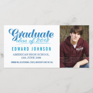 Blue 2013 Graduation Announcement Photo Card
