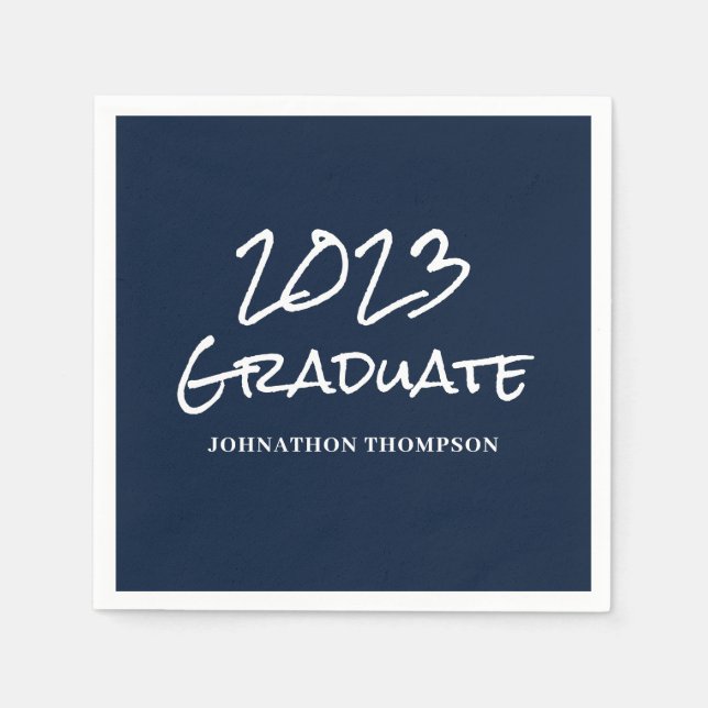 Blue 2023 Graduation Name  Napkin (Front)