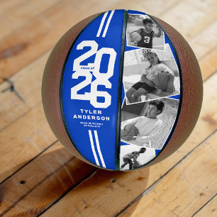 Blue 2025 Graduation Senior 4 Photo Basketball