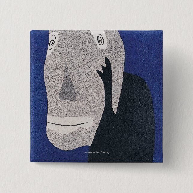 Blue 2 Inch Square Button (Front)