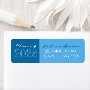 Blue 2 Toned Graduation Return Address Labels