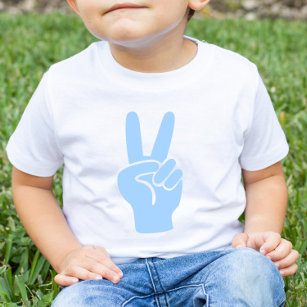 Blue 2nd Birthday Peace Out Sign Two Fingers Deuce Maternity T-Shirt
