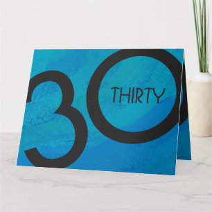 Blue 30 Decade Birthday Card