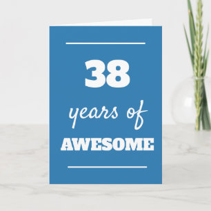 Blue 38th Birthday Card