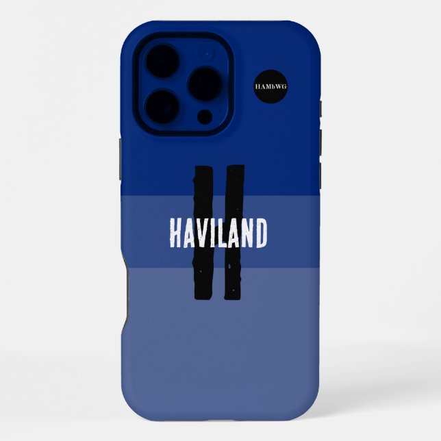 Blue 3 tone Personalized Cell Phone Case HAMbWG (Back)
