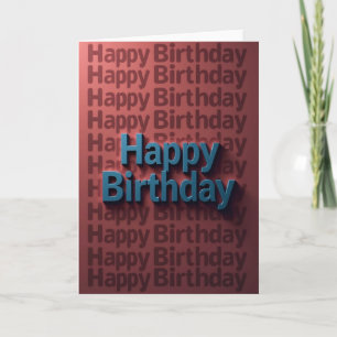 Blue 3D Birthday Card