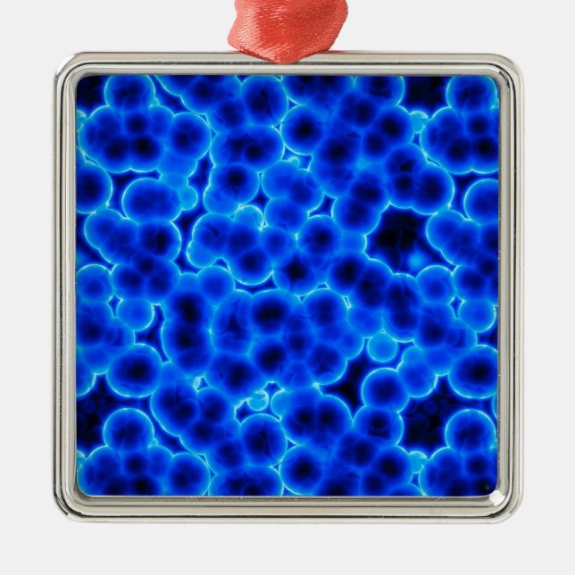 Blue 3D Cells Metal Ornament (Front)