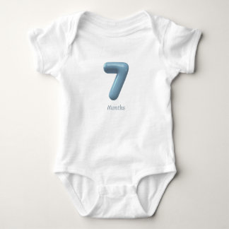 Blue 3D Number 7 - 7 Months Baby Bodysuit