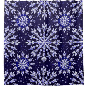 Blue 3d snowflakes