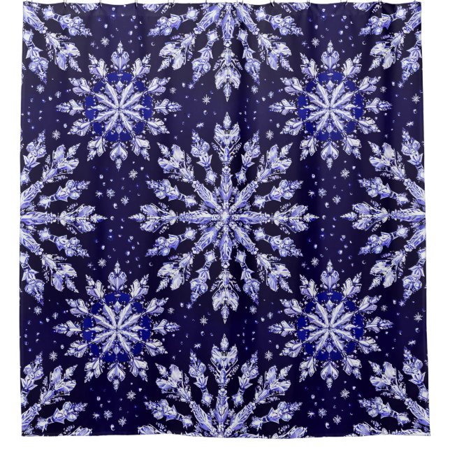 Blue 3d snowflakes (Front)