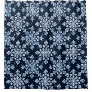 Blue 3d snowflakes