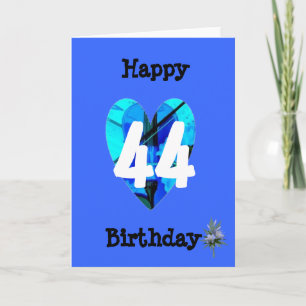 Blue 44th Age Birthday Card