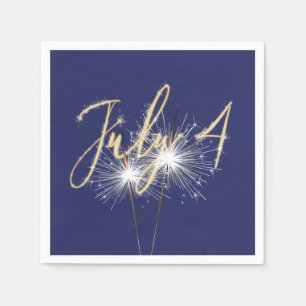 Blue 4th of July Sparklers Napkins