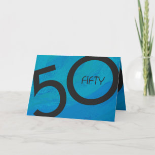 Blue 50 Decade Birthday Card