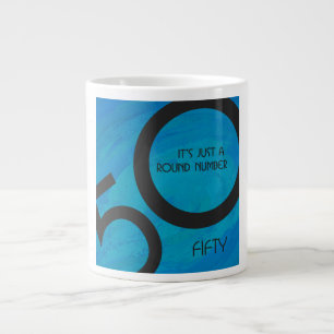 Blue 50 Decade Birthday Large Coffee Mug