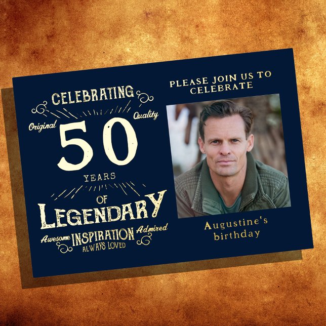 Blue 50th Birthday Vintage Gold (Creator Uploaded)