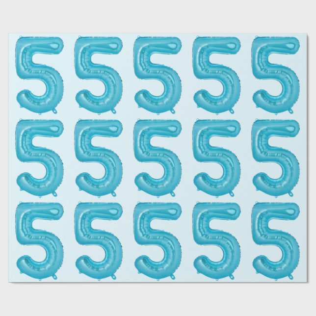 Blue 5 Balloon Wrapping Paper (Flat)