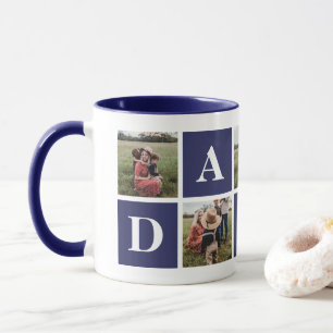 Blue 5 Photo Collage Daddy Mug