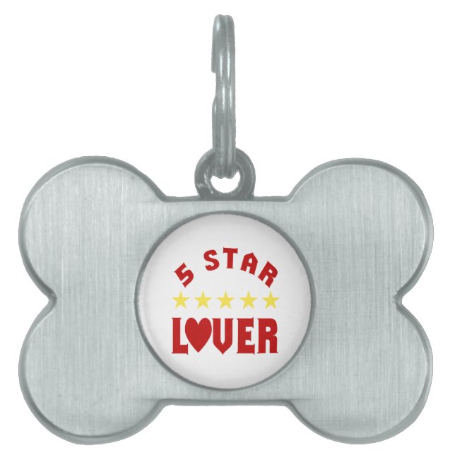 Blue 5 Star Lover Pet Tag (Front)