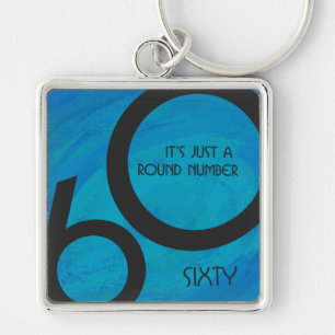 Blue 60 Decade Birthday Keychain
