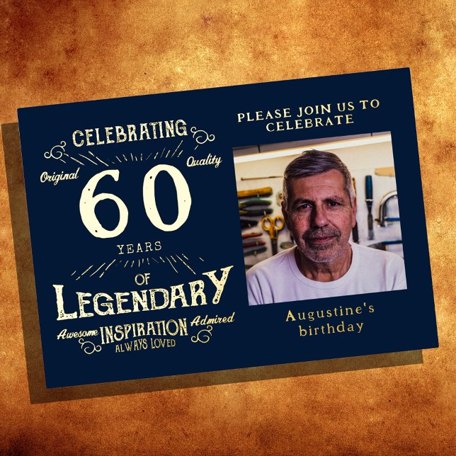 Blue 60th Birthday Vintage Gold (Creator Uploaded)