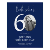 Blue 60th Birthday Welcome Sign | Look Who's 60