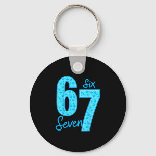 Blue 67 Funny Meme  Keychain