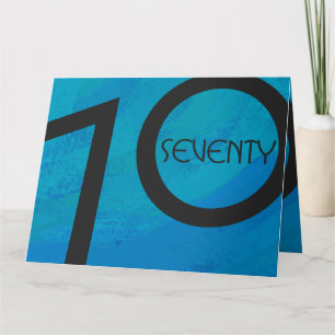 Blue 70 Decade Birthday Card