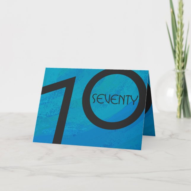 Blue 70 Decade Birthday Card (Front)
