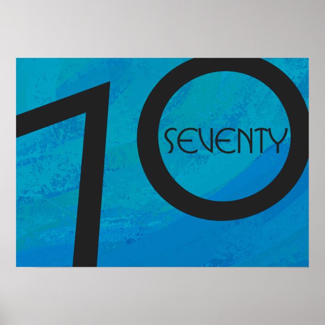 Blue 70 Decade Birthday Poster (Front)