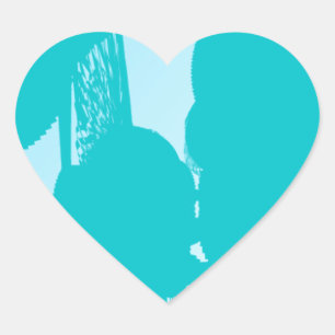 blue 7748 abstract art heart sticker