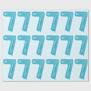Blue 7 Balloon Wrapping Paper
