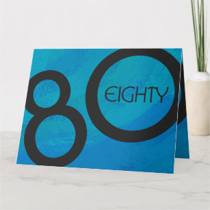 Blue 80 Decade Birthday Card