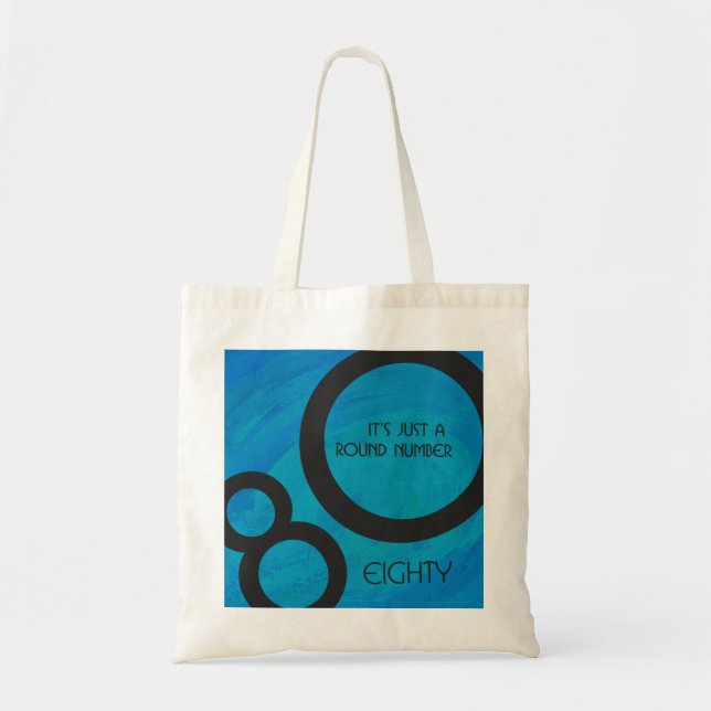 Blue 80 Decade Birthday Tote Bag (Front)