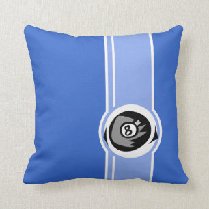 Blue 8 ball throw pillow