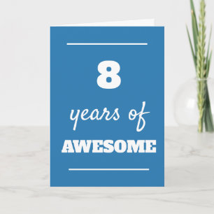 Blue 8th Birthday Card